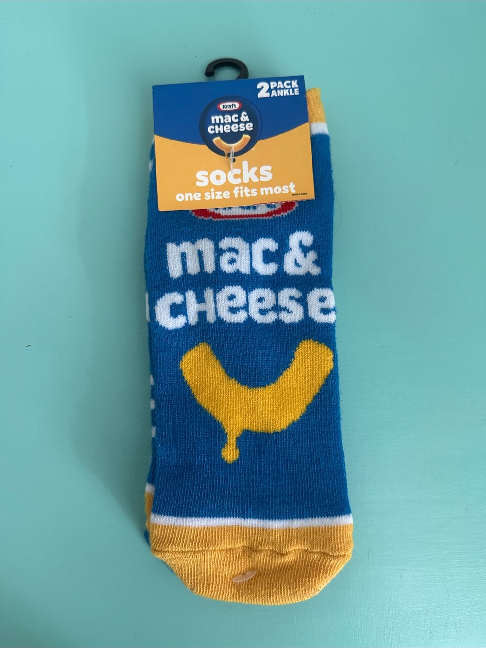 Odd Sox-Kraft Mac&Cheese-2 pack of a novelty ankle socks-new-originally packed
